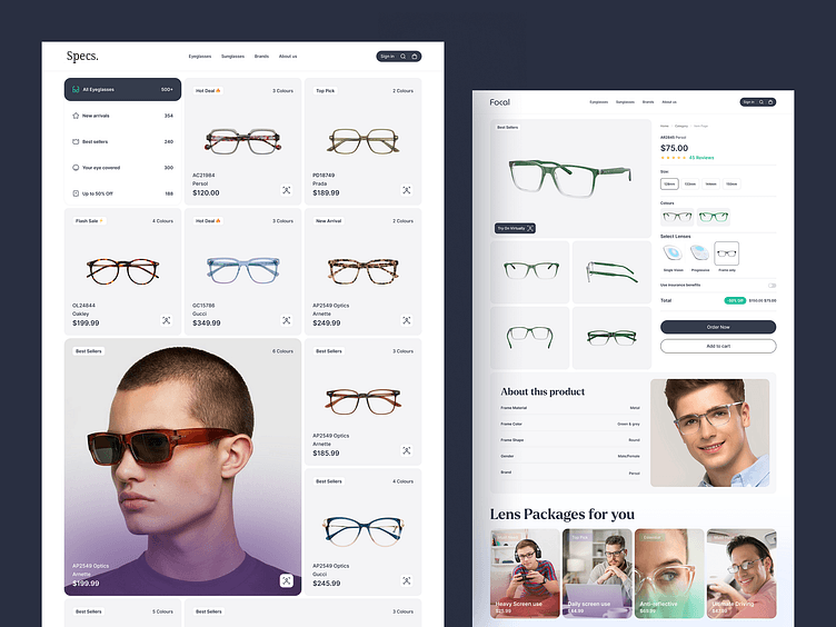 Eyewear E-Commerce Web App